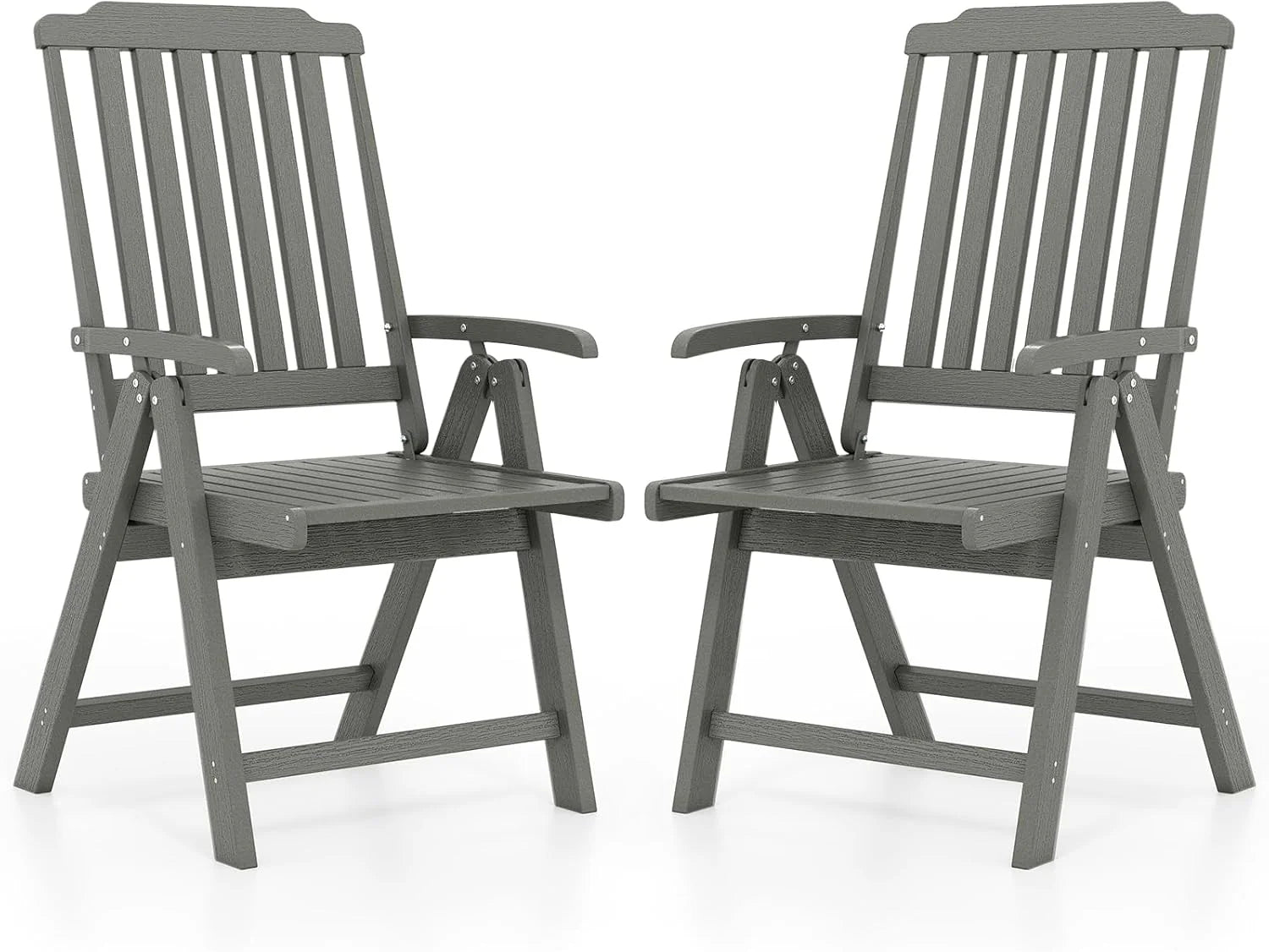 Tangkula Foldable Patio Chair All-Weather HDPE Outdoor Dining Chair with Armrest - Product image 15