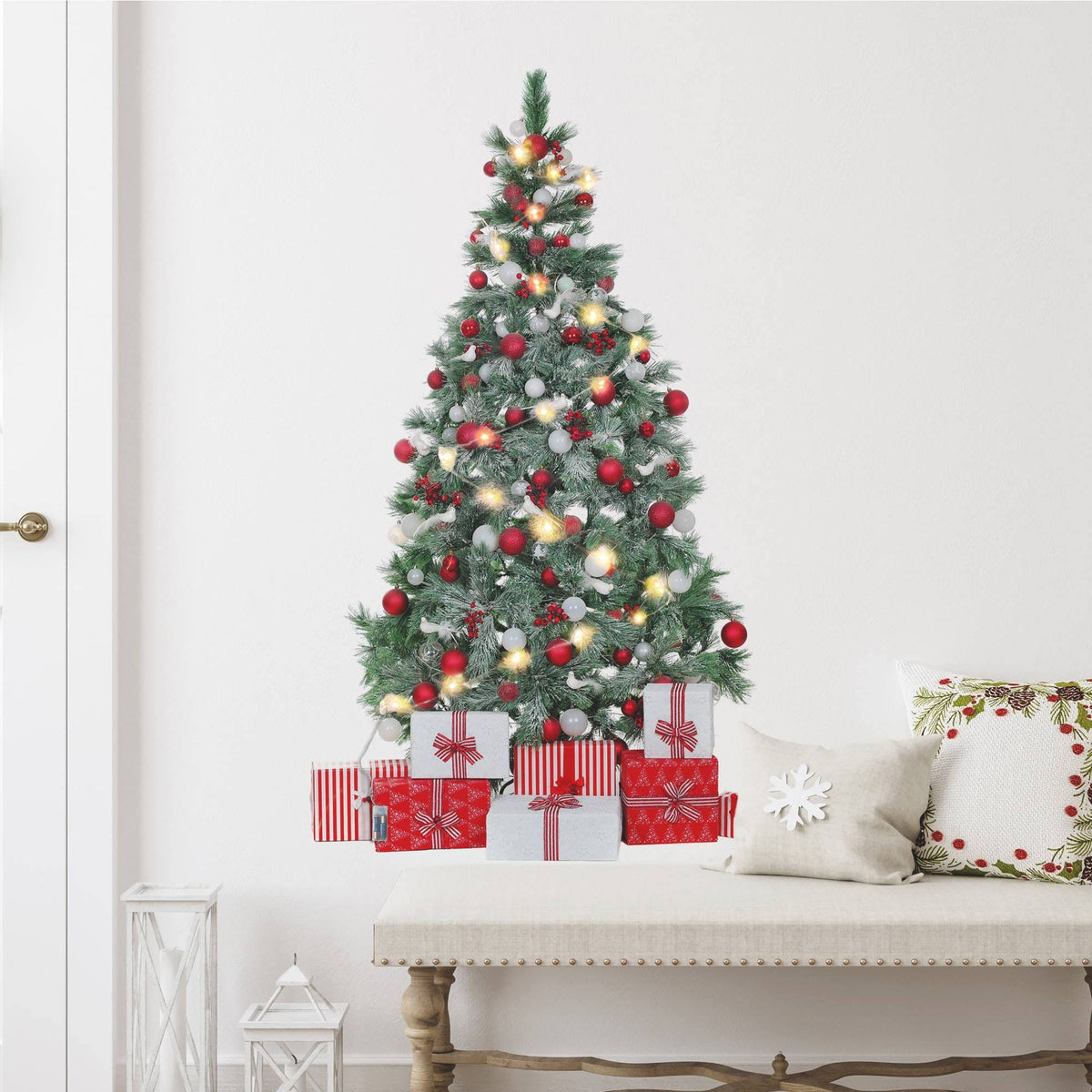 RoomMates RMK4838GM Christmas Tree Giant Peel and Stick Wall Decals with String Lights - Product image 1
