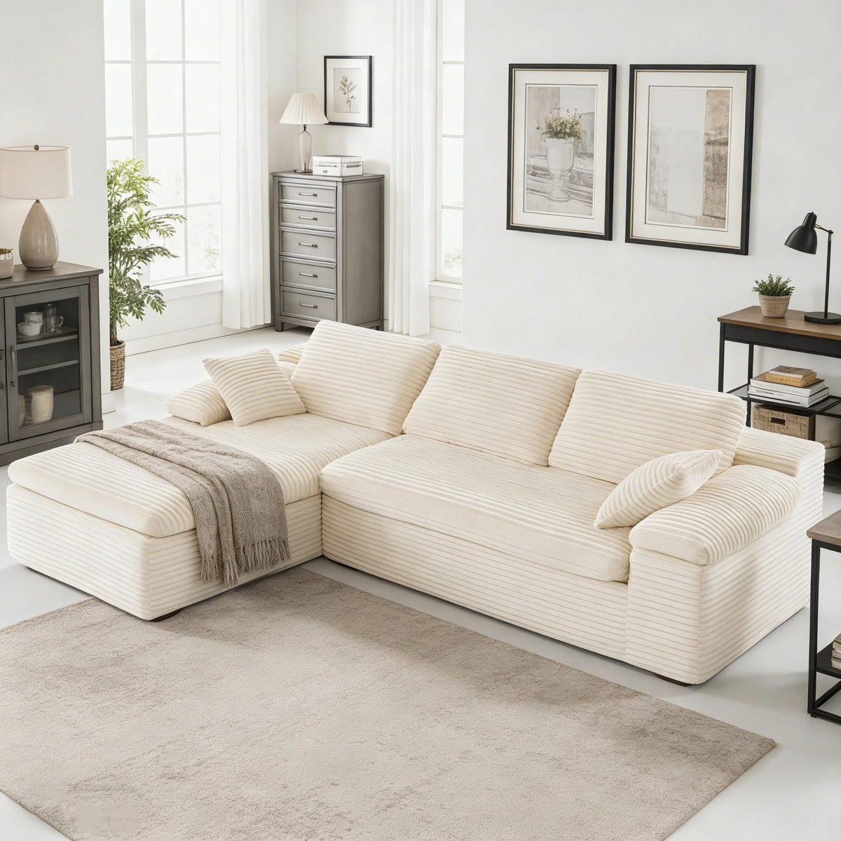AECOJOY 110" L Shaped Modular Sectional Sofa for Living Room, Cloud Boneless Couch - Product image 10