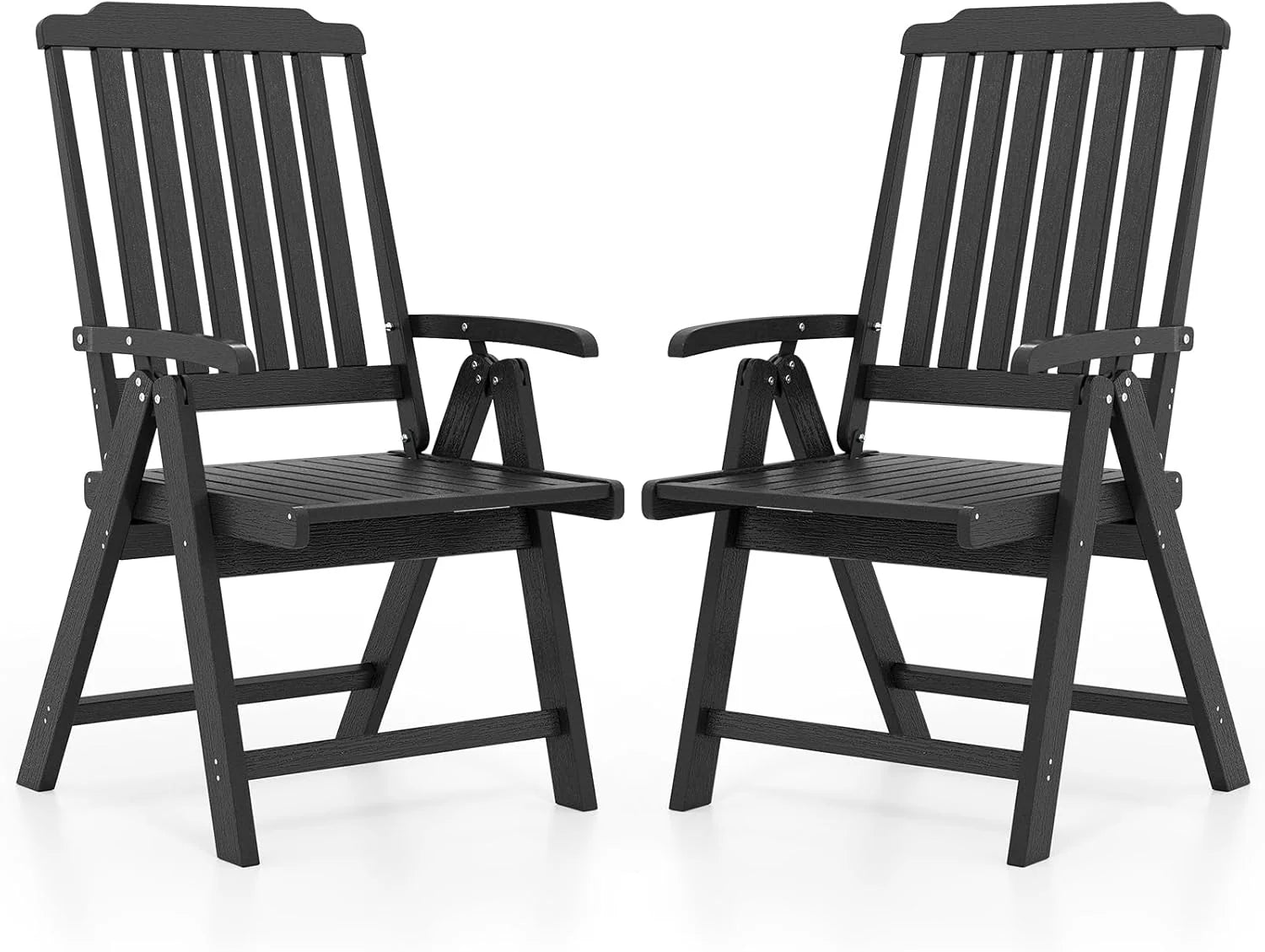 Tangkula Foldable Patio Chair All-Weather HDPE Outdoor Dining Chair with Armrest - Product image 17