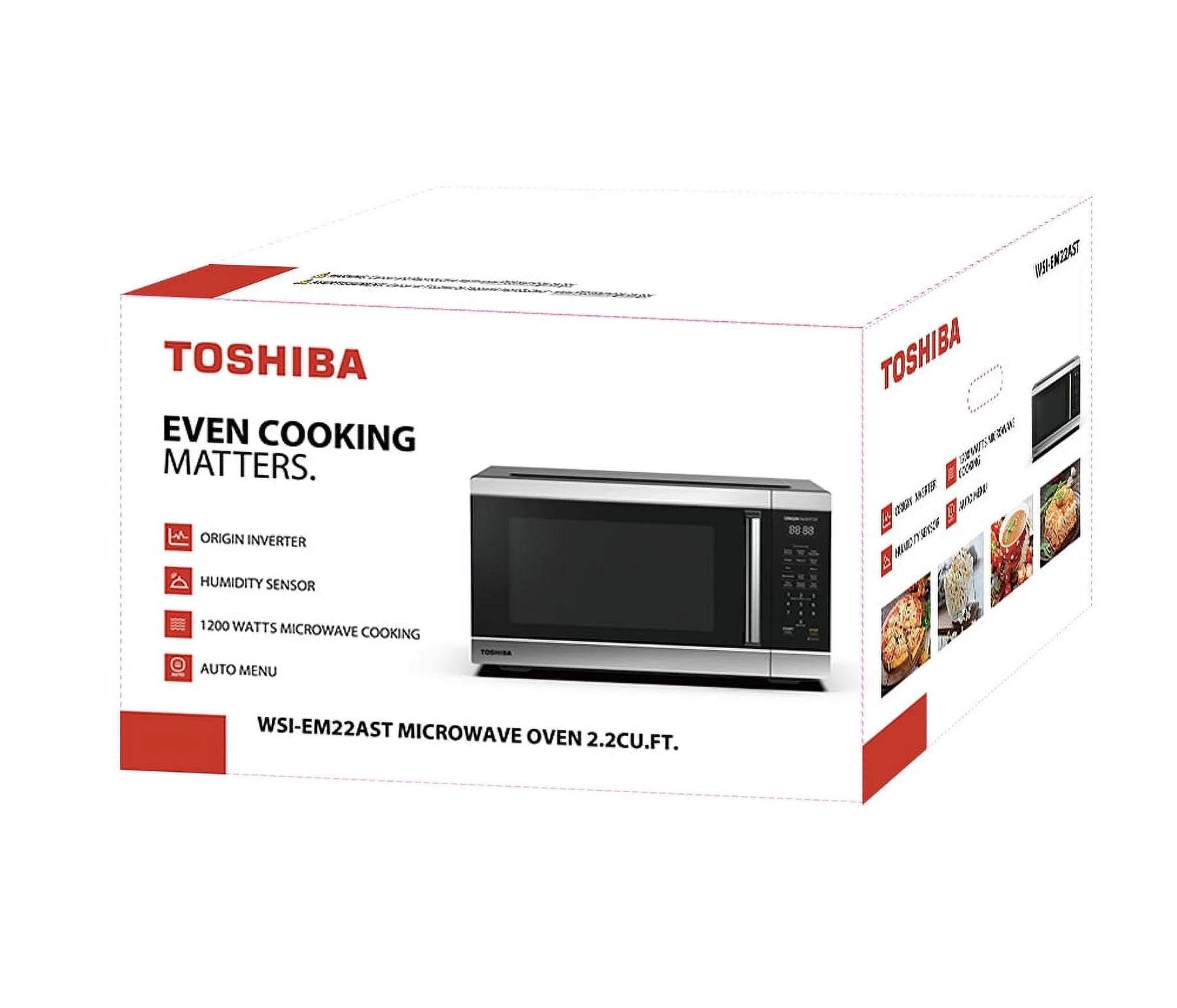 Toshiba 2.2 Cu. Ft. Countertop Microwave Oven, 1200 Watts, Stainless Steel - Product image 2