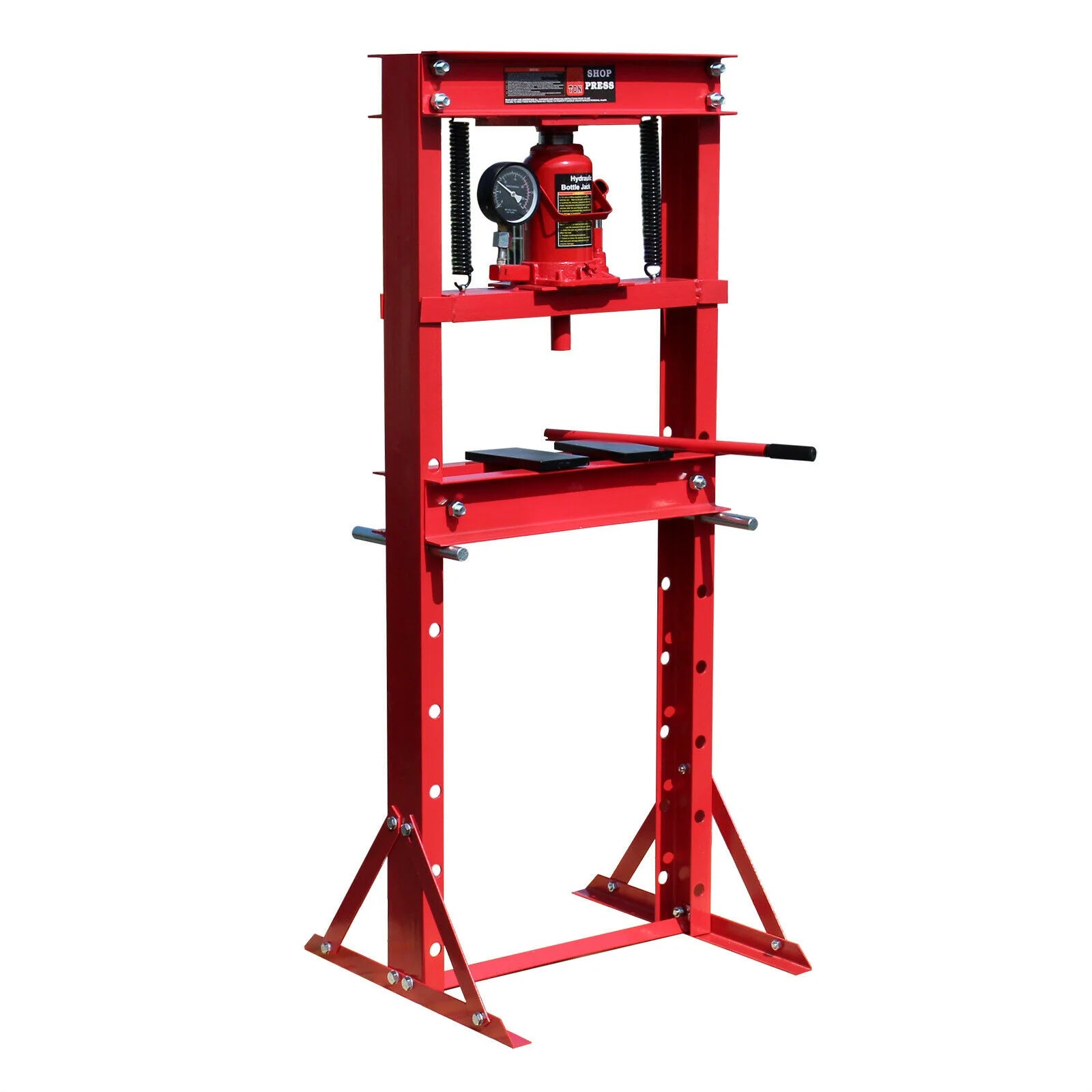 Hydraulic workshop press 12 tons pressure gauge press indicator pressure pressing red 16_0000568 -