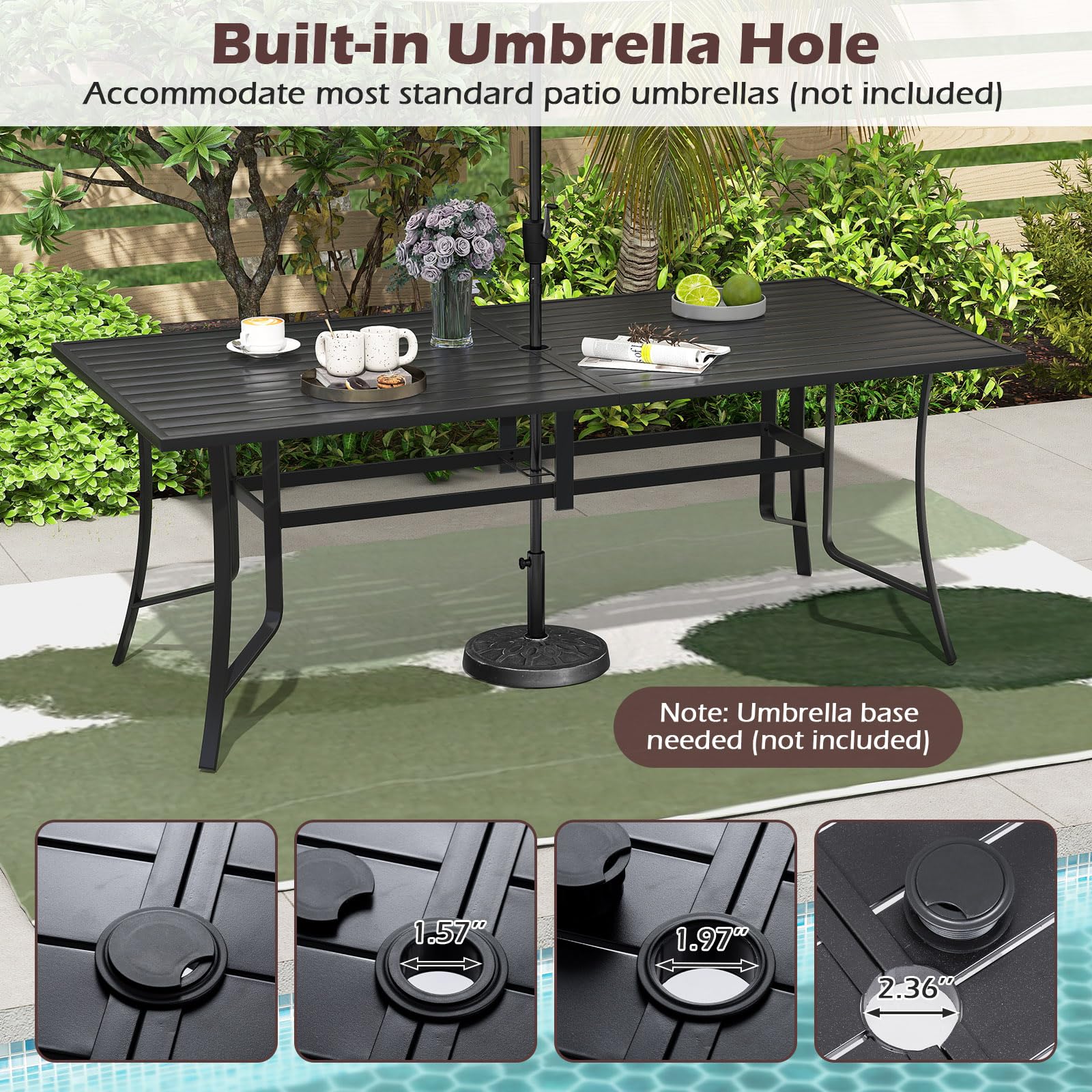 Tangkula 9 Pieces Patio Dining Set for 8 - Product image 4
