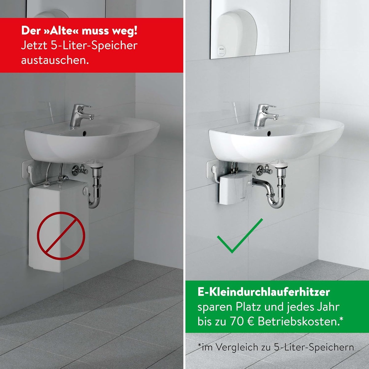 Clage MBH 3 - Small tankless water heater (pressure resistant)