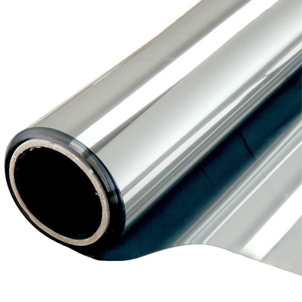 WPCTEV Window Film One Way Mirror Film Daytime Privacy Static Non-Adhesive Decorative Heat Control Anti UV - Product image 1