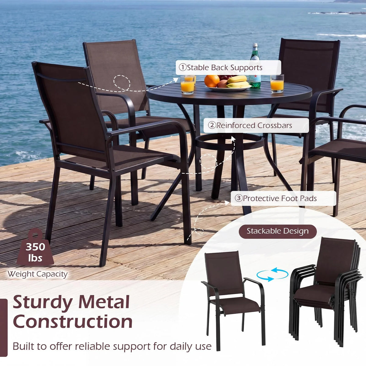 Tangkula 9 Pieces Patio Dining Set for 8 - Product image 5