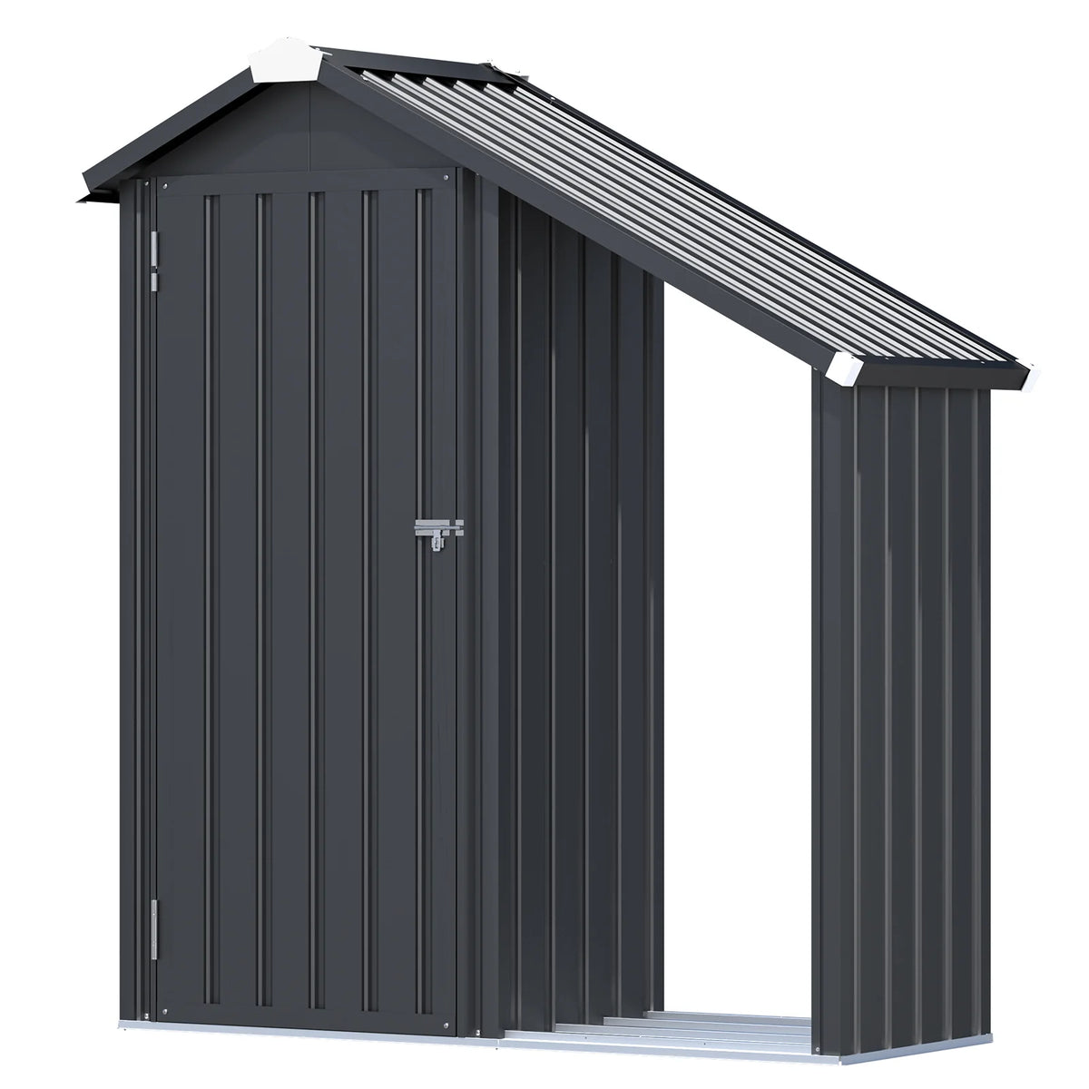 AECOJOY Outdoor Storage Cabinet Waterproof with Shelves and Lean to Open-Sided Firewood Racks - Product image 1