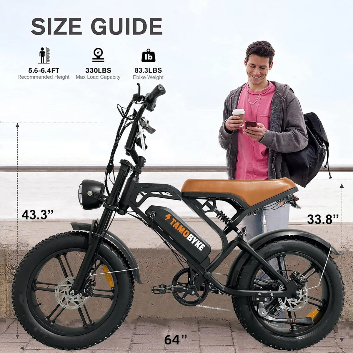 Tamobyke Electric Bike for Adults, Peak 1500W 28mph Mountain Ebike - Product image 13