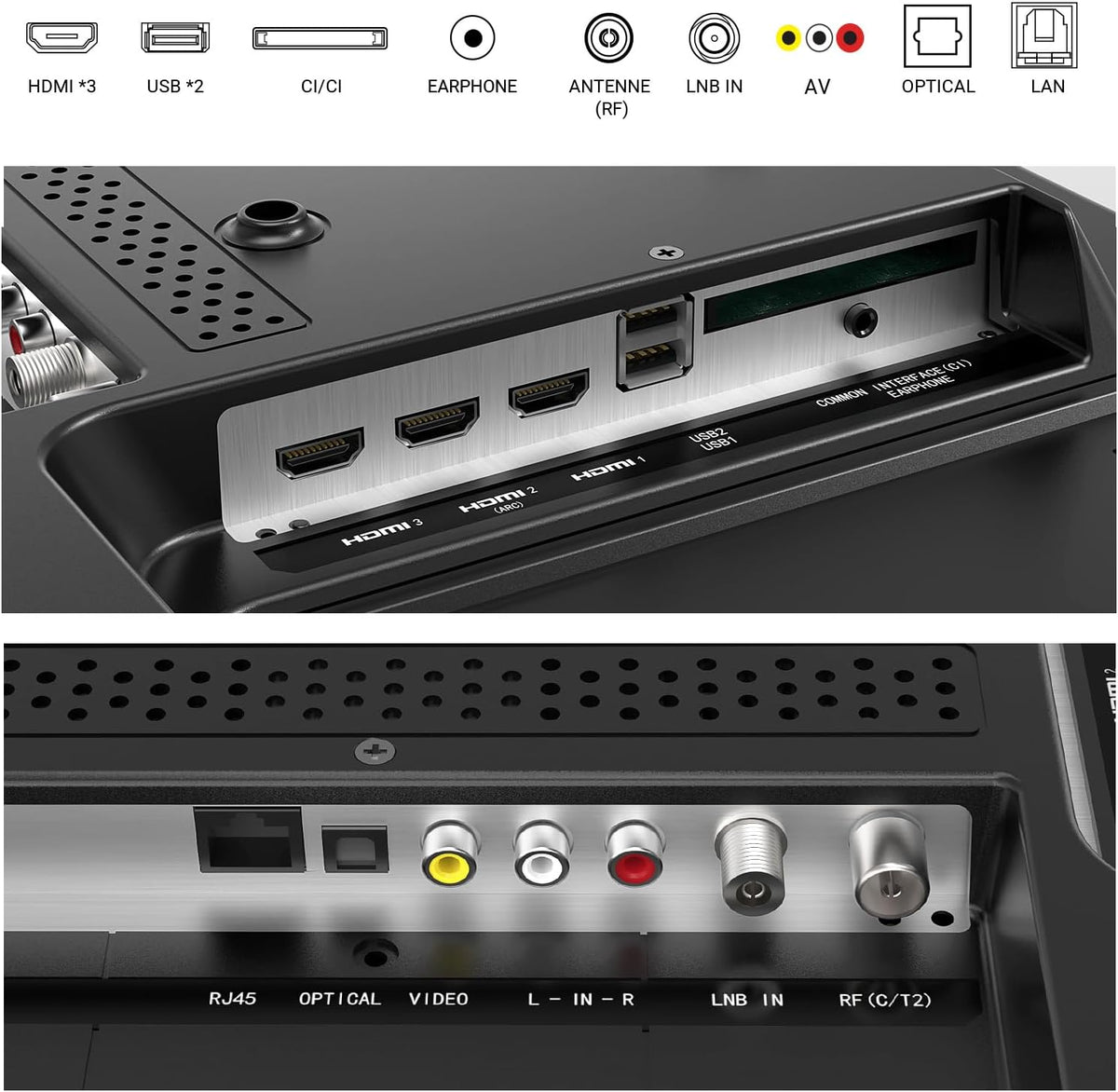 RCA VRS32HQ1 Smart TV 32 inches (80 cm) WiFi VIDAA Connected Borderless Televisions with Triple Tuner (DVB-C/S2/-T2) Molotov Netflix Prime Video + Youtube - 2024