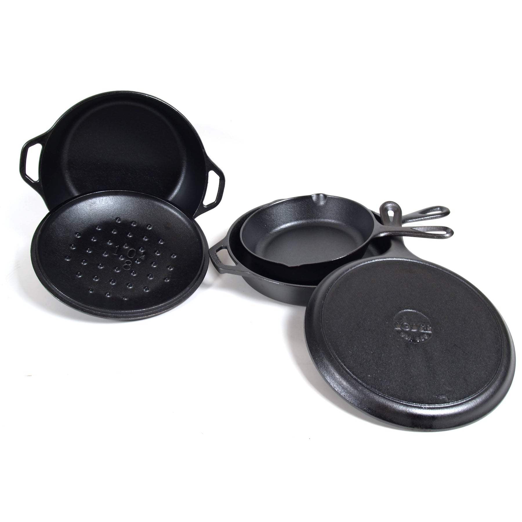 Lodge 5-Piece Pre-Seasoned Cast-Iron Cookware Set, Black - Product image 1
