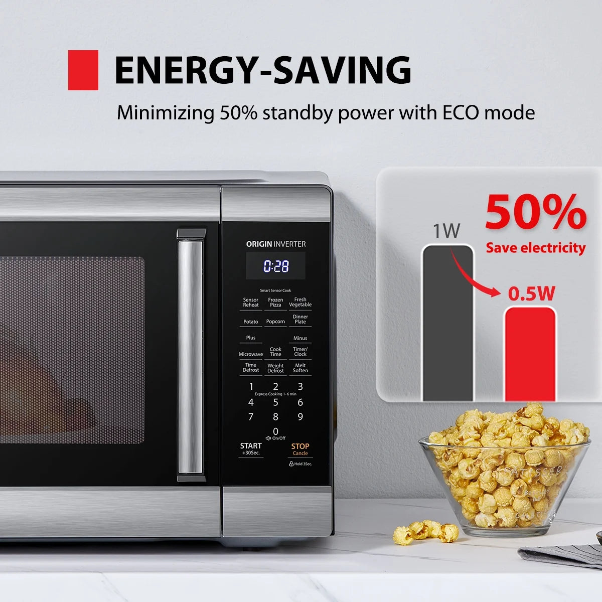 Toshiba 2.2 Cu. Ft. Countertop Microwave Oven, 1200 Watts, Stainless Steel - Product image 8