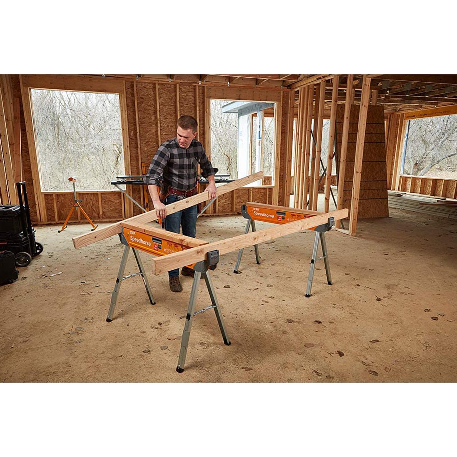 30 In. H Steel Speedhorse Sawhorse with Auto Release Legs (2 - Pack)