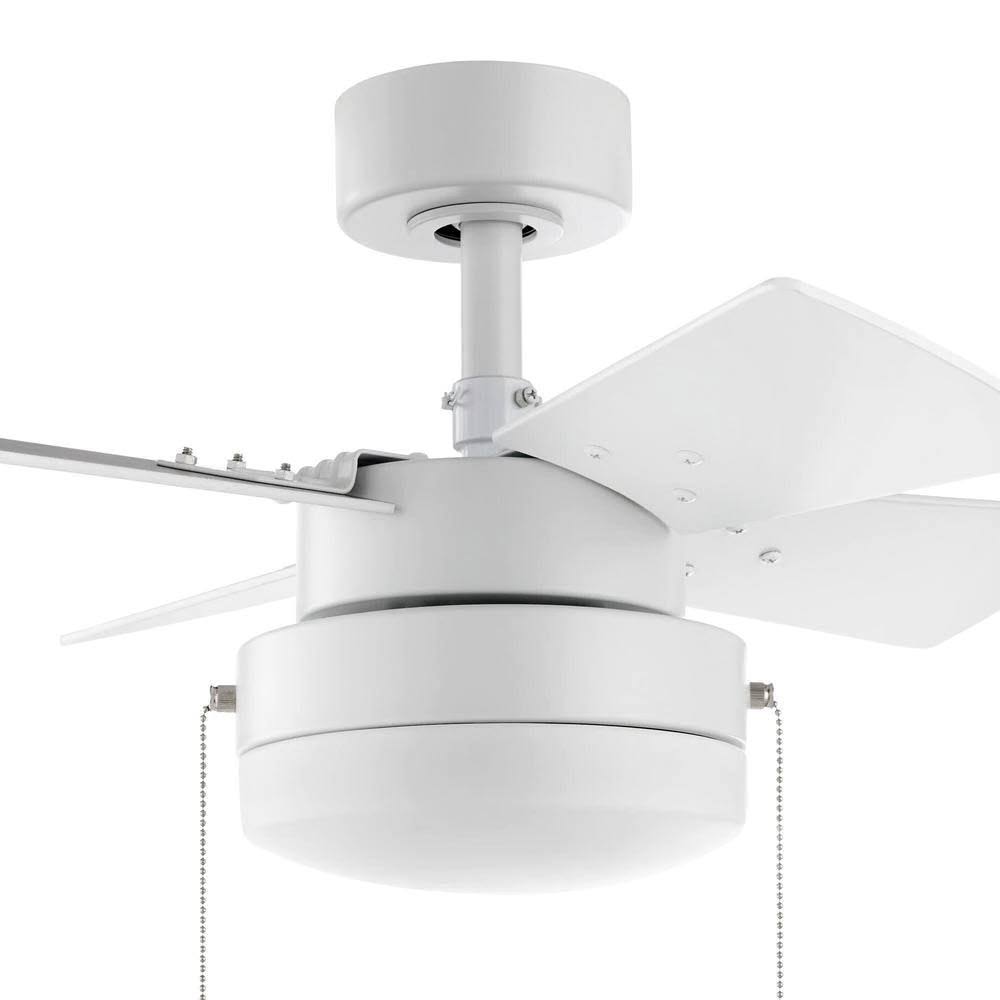 Hampton Bay YG922B-MWH Metarie II 24 in. Indoor Matte White Ceiling Fan with Light - Product image 1
