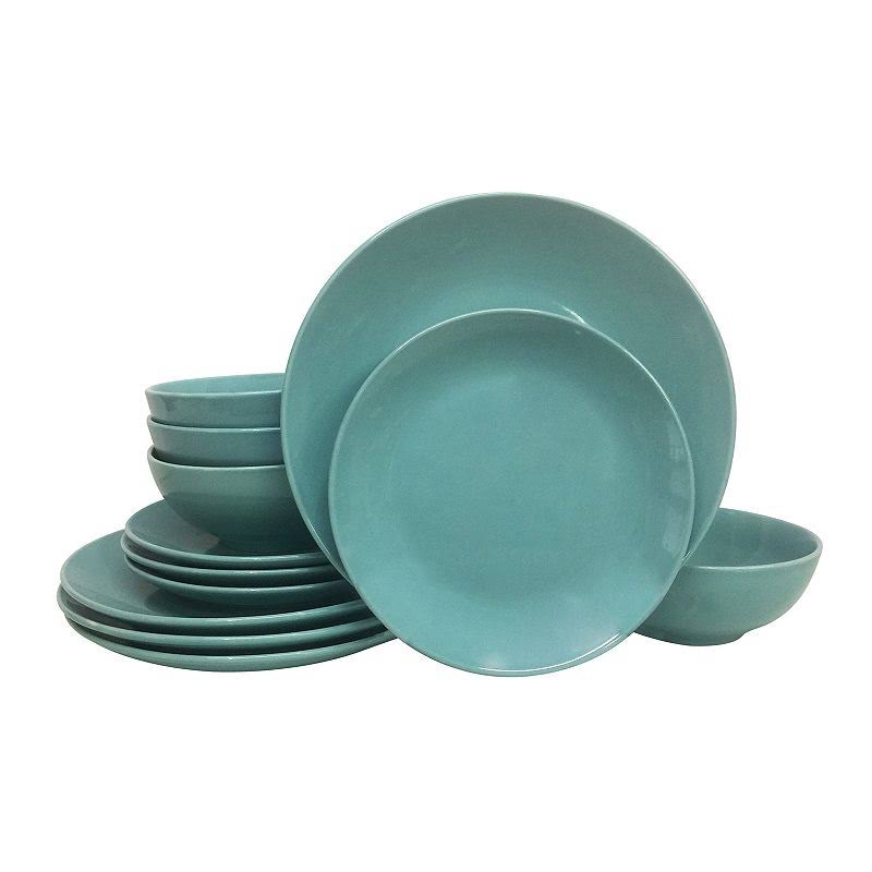 The Big One Solid Coupe 12-Piece Dinnerware Set, Blue - Product image 1