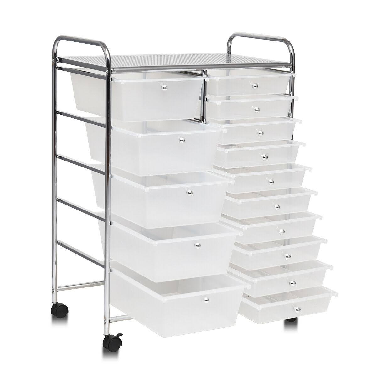 15 Drawers Rolling Storage Cart Organizer-Clear - Product image 1