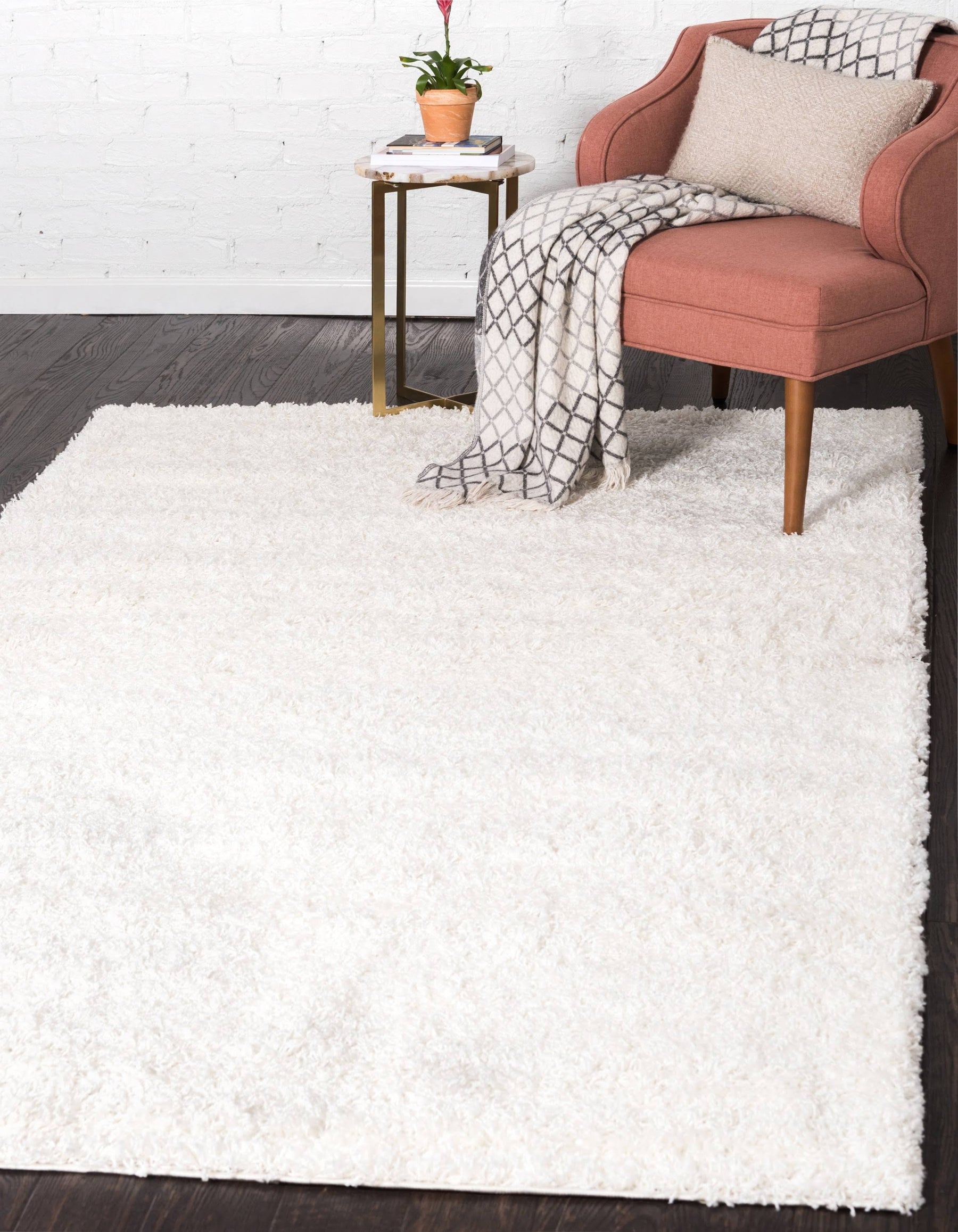 8'x10' Solid Shag Rug Snow White - Unique Loom - Product image 1