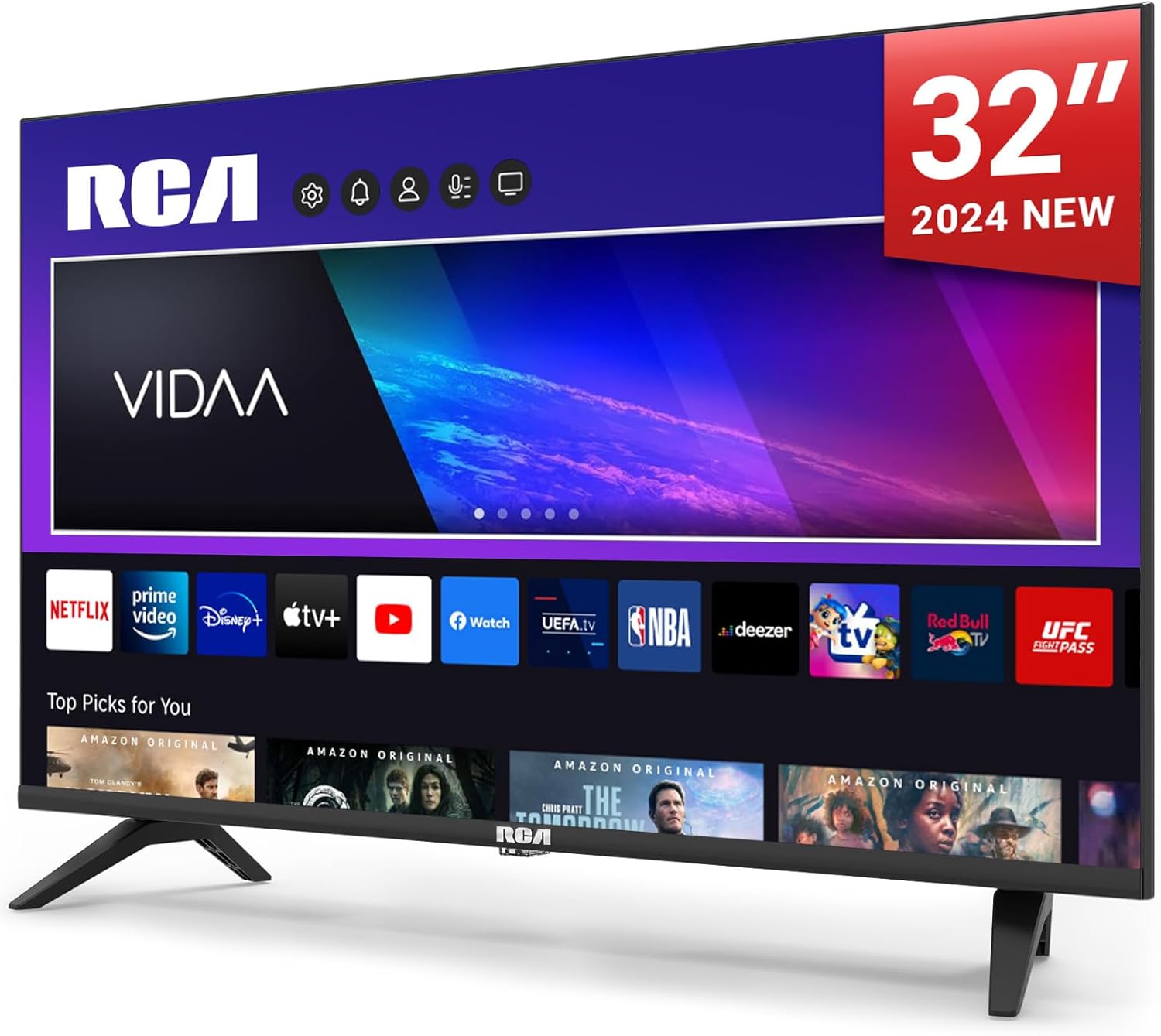RCA VRS32HQ1 Smart TV 32 inches (80 cm) WiFi VIDAA Connected Borderless Televisions with Triple Tuner (DVB-C/S2/-T2) Molotov Netflix Prime Video + Youtube - 2024