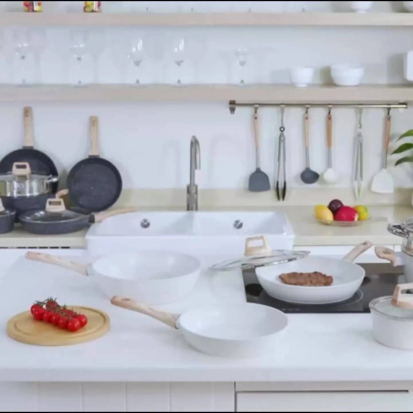 Non - Stick 12 POTS and Pans Set, Cookware Set, Including Frying Pan, Steamer - Product image 12
