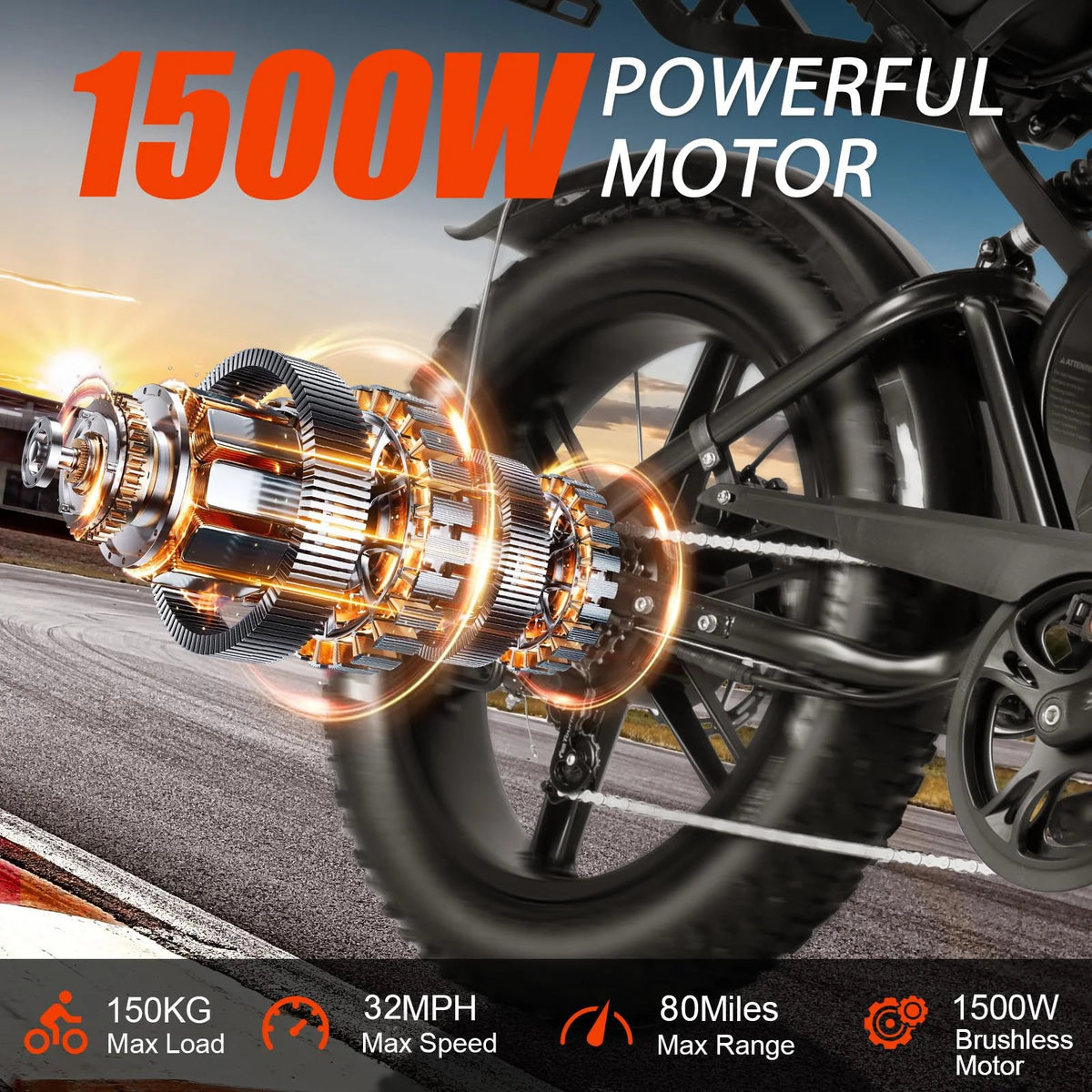 Tamobyke Electric Bike for Adults, Peak 1500W 28mph Mountain Ebike - Product image 19