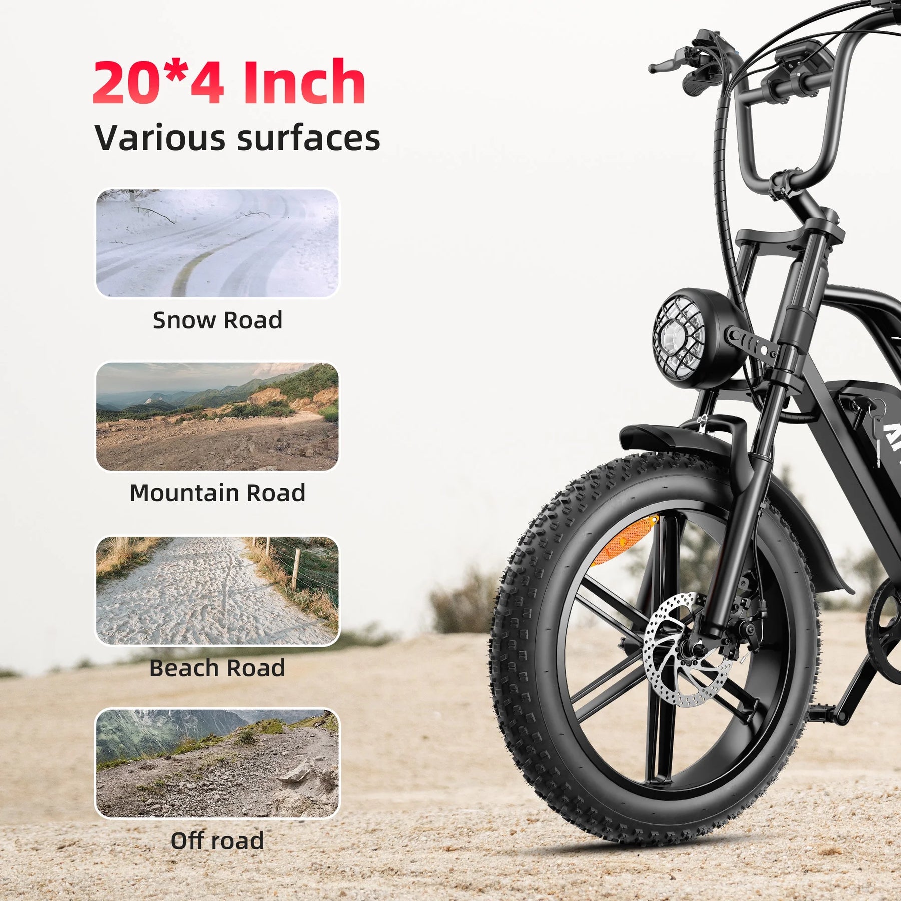 AMYET G60 Peak 1500W Electric Bike, 20" Fat Tire E - Mountain Bikes - Product image 7