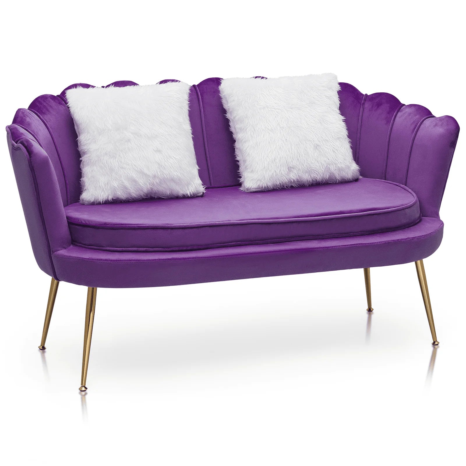 Monibloom Contemporary Velvet Loveseat Chair with Gold - Finished Metal Legs, 2 - Product image 1