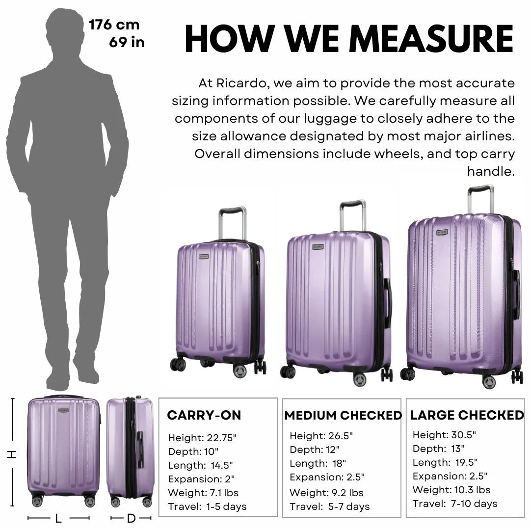 Ricardo Beverly Hills Kentfield Hardside 28" Expandable Checked Spinner Luggage, Silver Lilac - Product image 6