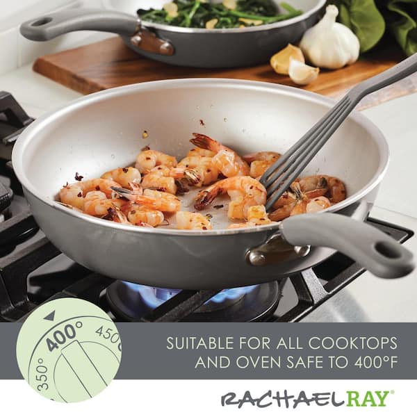 Create Delicious 13-Piece Aluminum Nonstick Cookware Set in Gray Shimmer - Product image 3