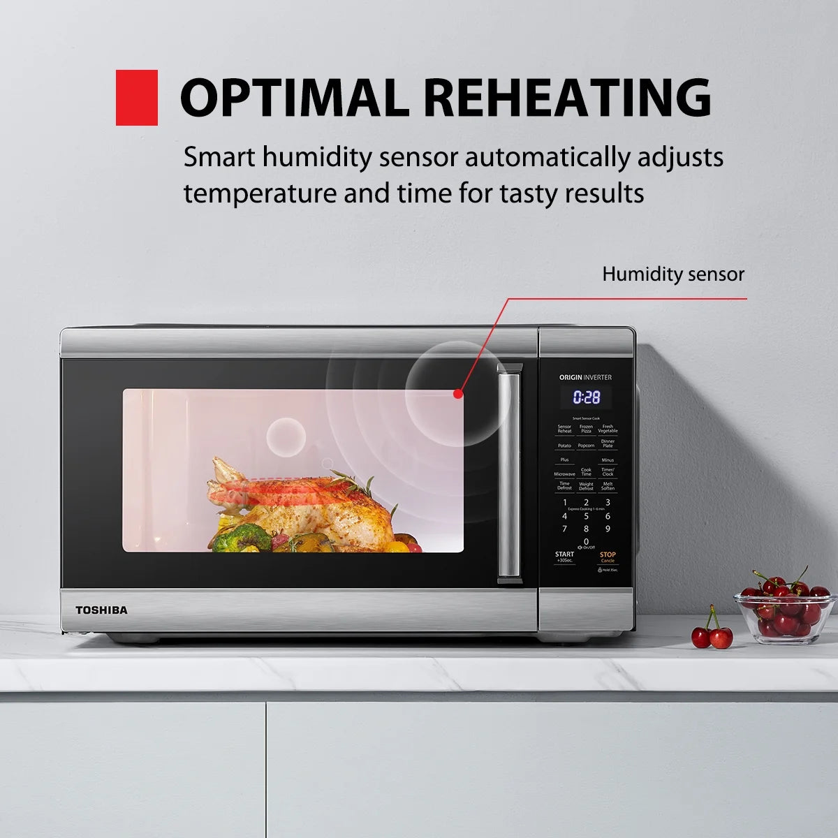 Toshiba 2.2 Cu. Ft. Countertop Microwave Oven, 1200 Watts, Stainless Steel - Product image 10