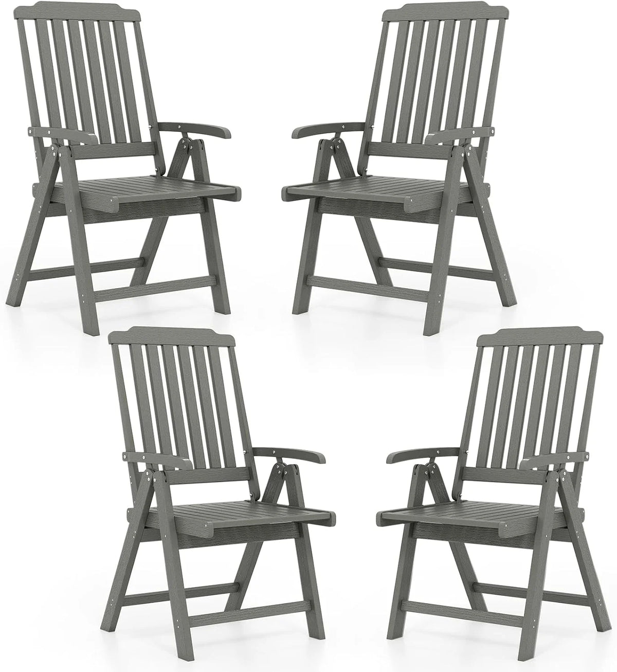 Tangkula Foldable Patio Chair All-Weather HDPE Outdoor Dining Chair with Armrest - Product image 16