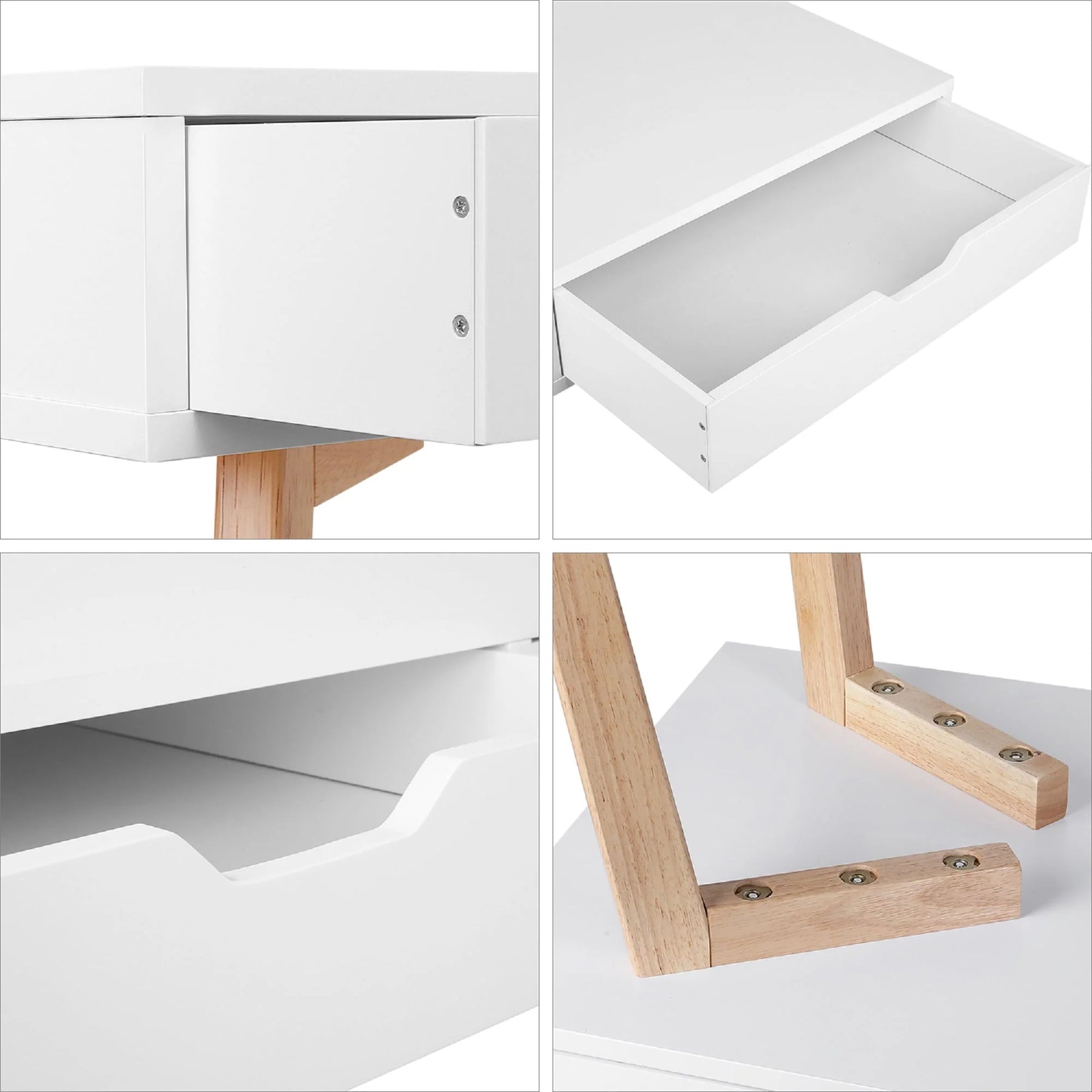 Homfa White Desk with Drawers, Study Work Desk Table for Home Office Writing - Product image 8