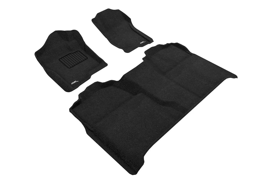 3D MAXpider L1CH04704709 - 07-13 Chevrolet Silverado 1500 Crew Cab Elegant 1st 2nd Row - Floor Mat Set (Black)
