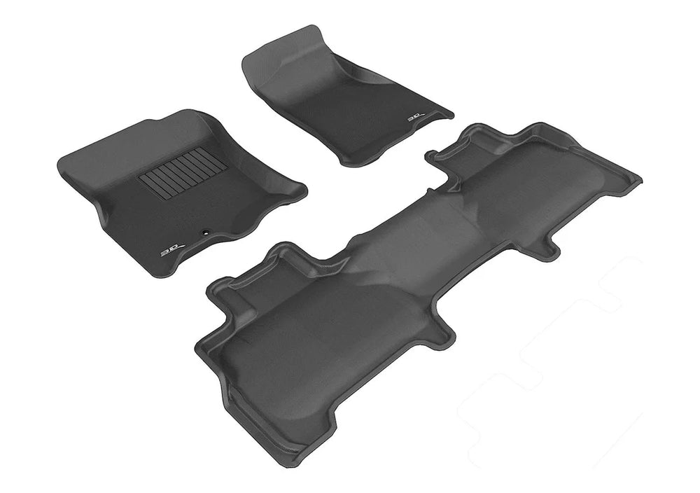 3D MAXpider L1FR07601509 - 2007-2010 Ford Expedition Kagu 1st & 2nd Row Floormats - Black