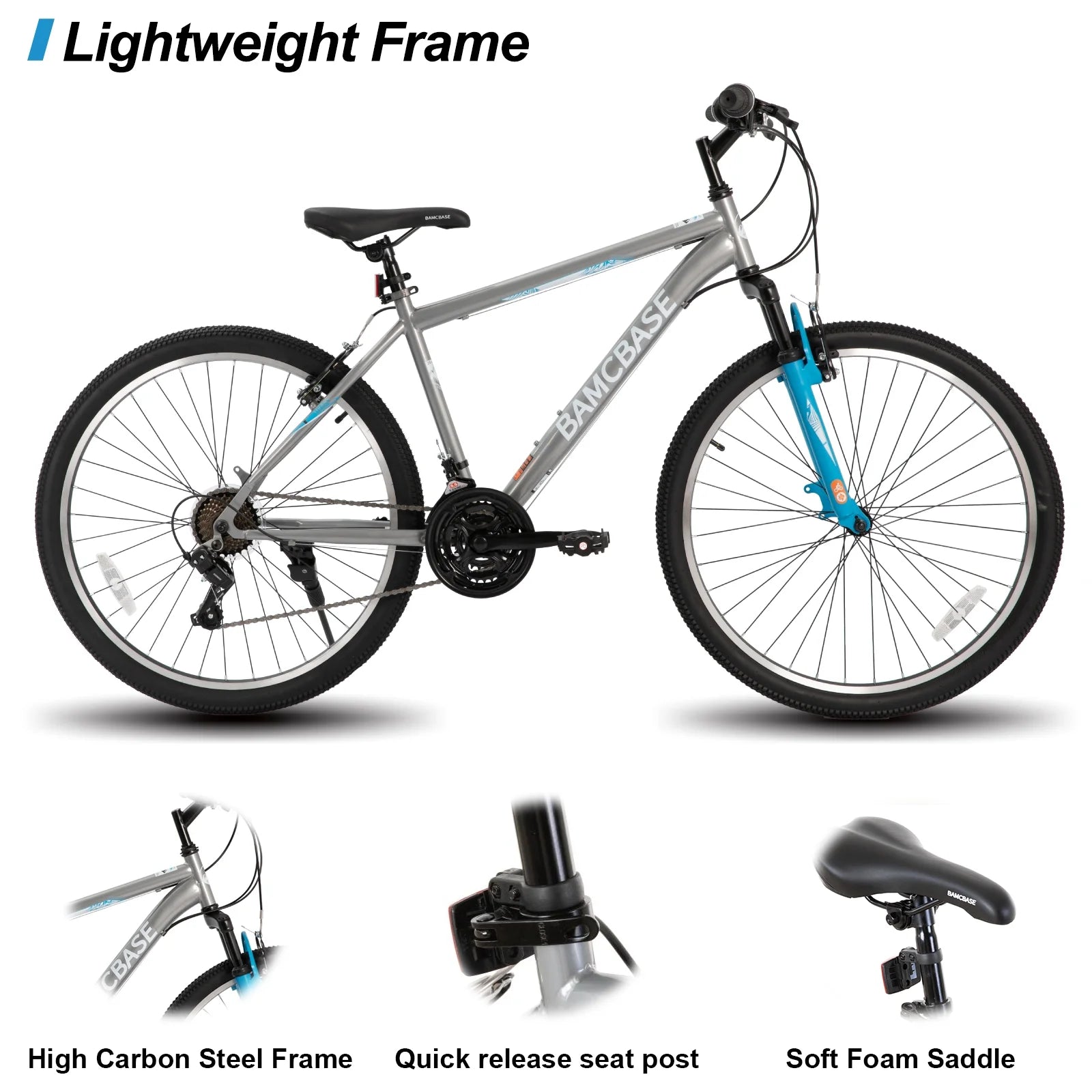 Hiland 26 27.5 29 in Mountain Bike, Mens Womens MTB with 21 Speeds, High - Tensile Steel Frame, V Brake - Product image 13
