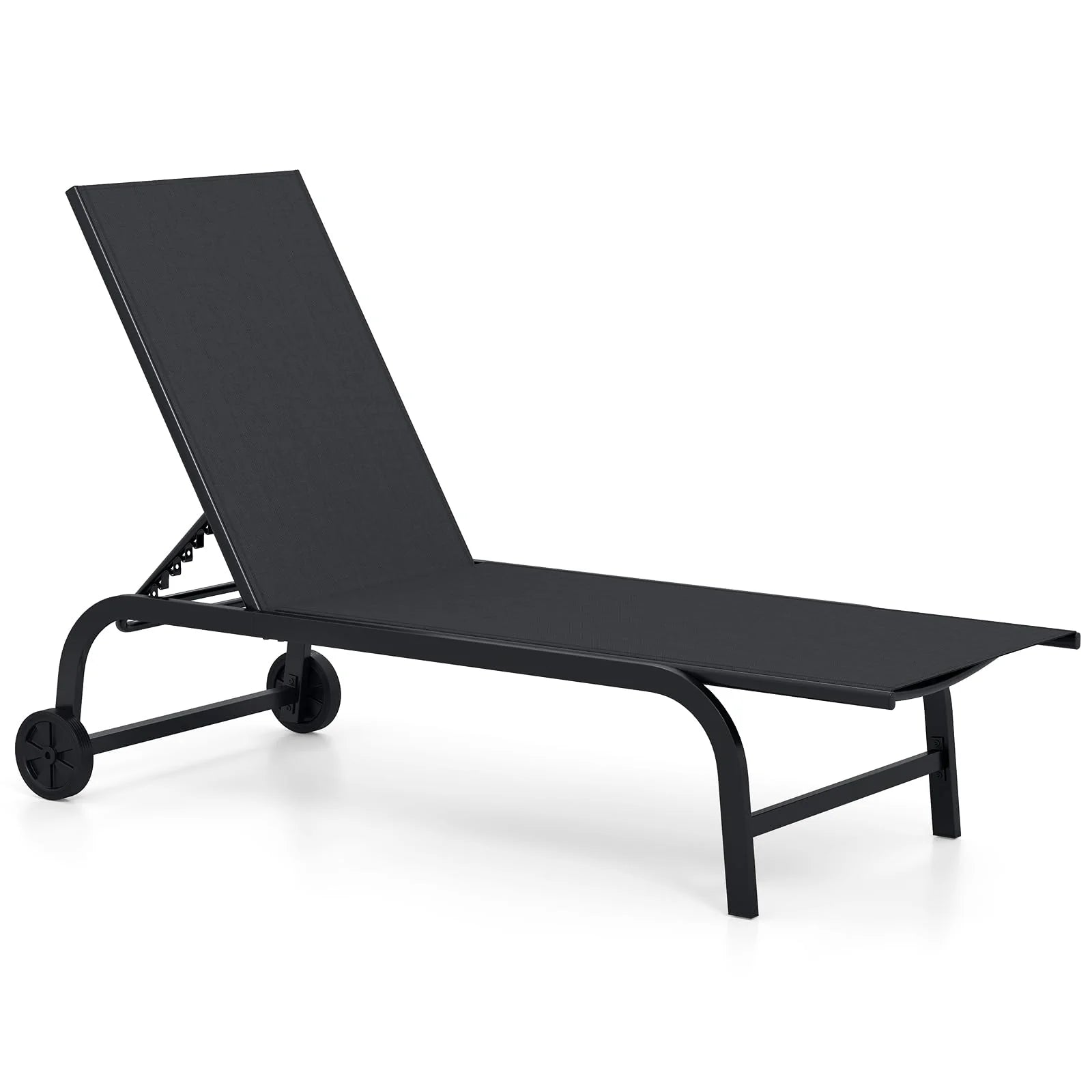 Tangkula Lounge Chair Outdoor 6-Position Recliner Metal Frame Breathable Fabric (1/2) - Product image 1