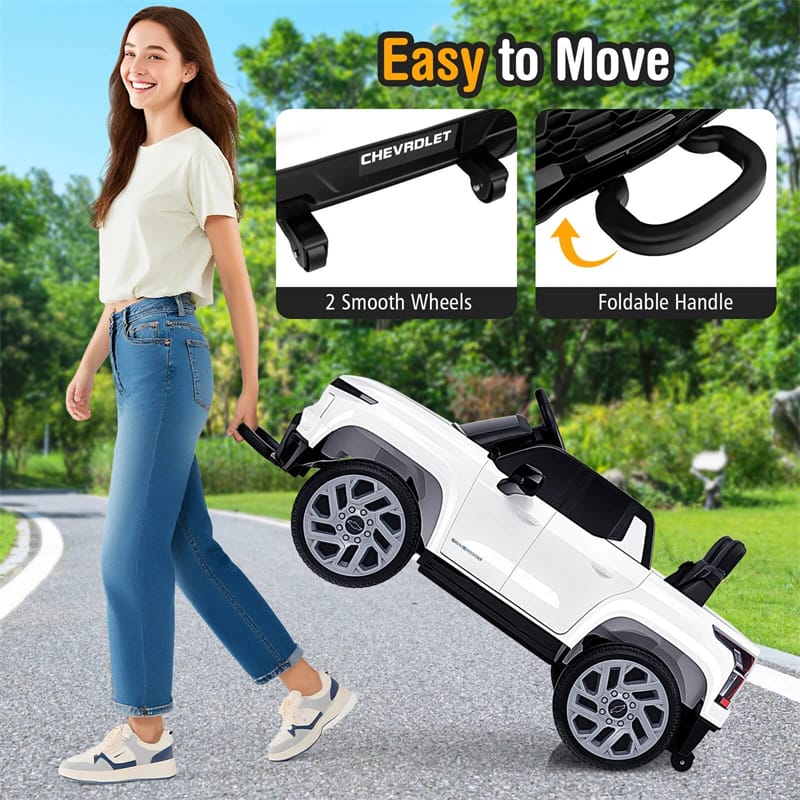 12V Licensed Chevrolet Ride On Truck Car Kids Electric Vehicle with Remote Control, Rear Storage, Lights - Product image 20