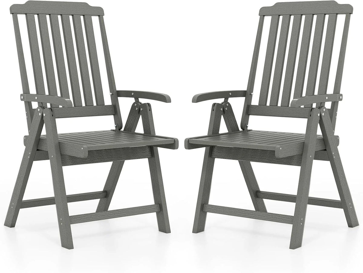 Tangkula Foldable Patio Chair All-Weather HDPE Outdoor Dining Chair with Armrest - Product image 15