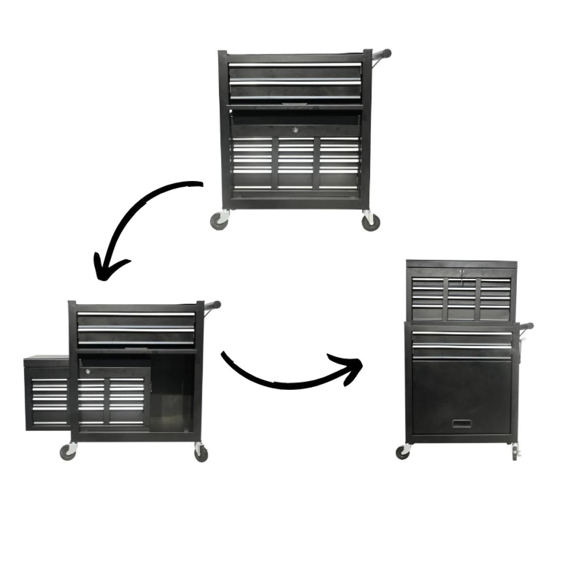 8 Drawer Large Capacity Rolling Toolbox, Detachable Cabinet Storage Tool Chest with Wheels, Tool Storage Cabinet with Lock for Workshop Garage