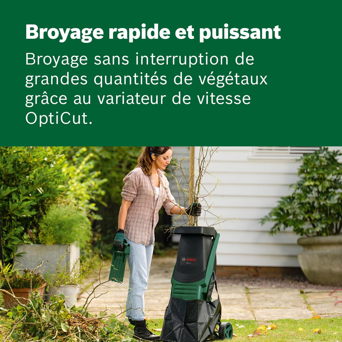 Bosch AXT Rapid 2000 Plant shredder (for powerful shredding of garden debris; powerful 2000 W motor)