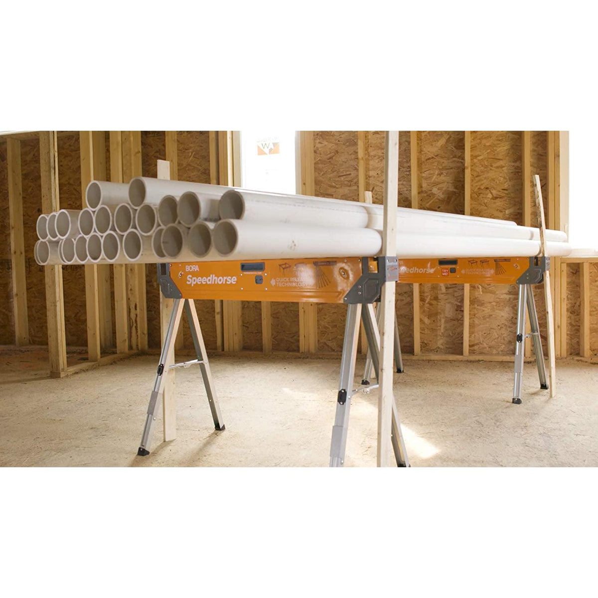30 In. H Steel Speedhorse Sawhorse with Auto Release Legs (2 - Pack)