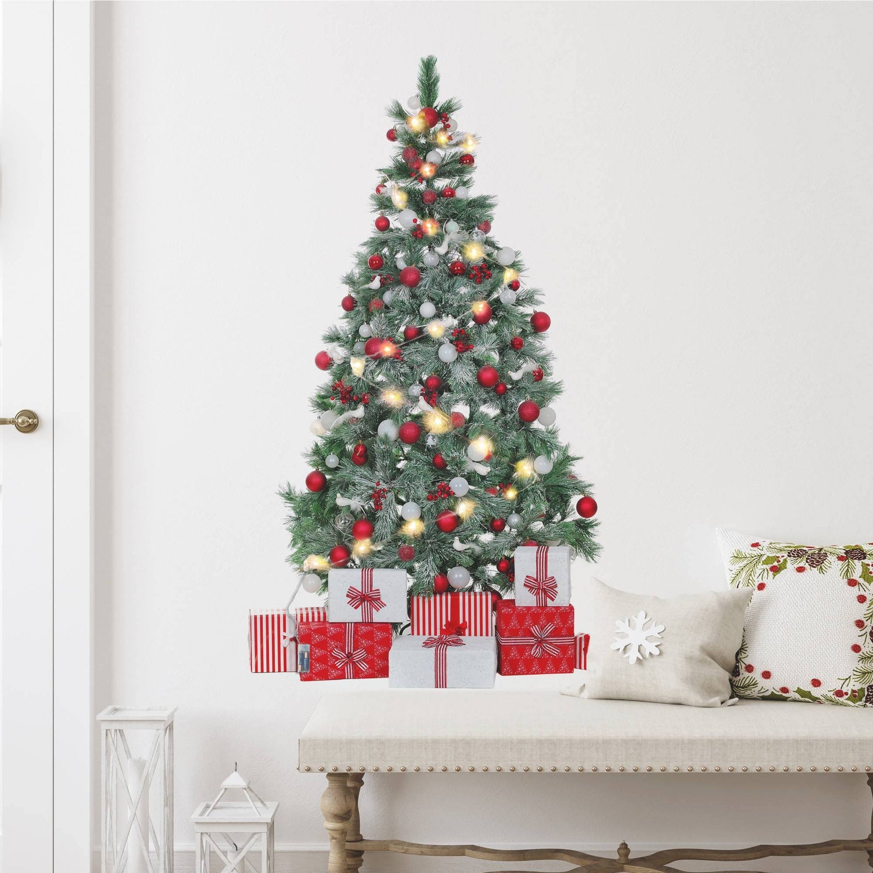 RoomMates RMK4838GM Christmas Tree Giant Peel and Stick Wall Decals with String Lights - Product image 1