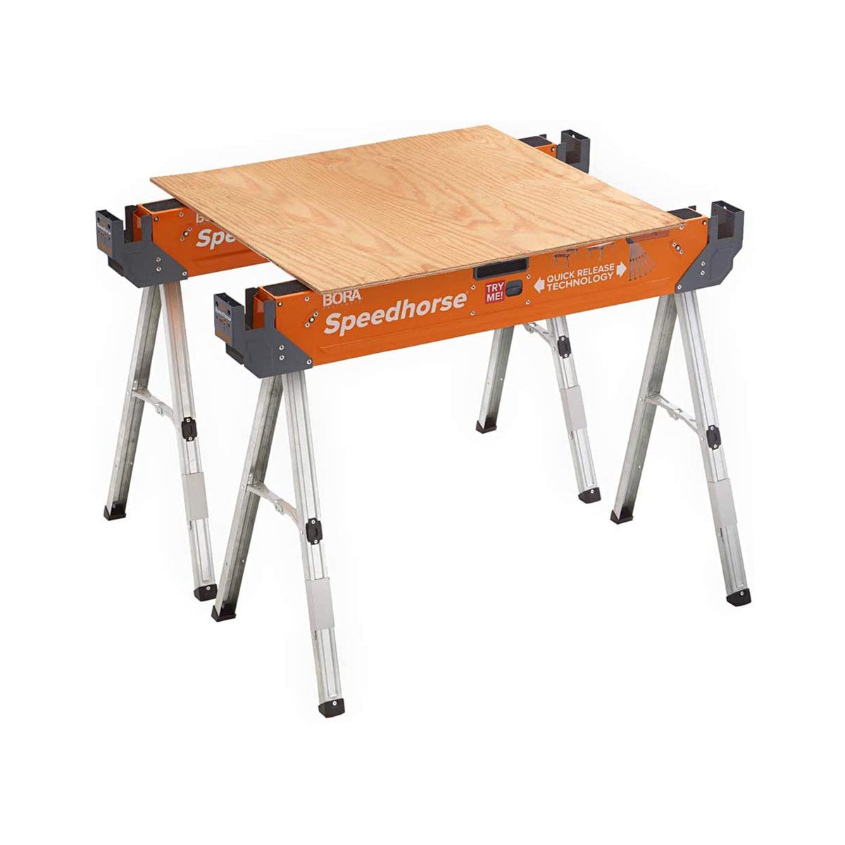 30 In. H Steel Speedhorse Sawhorse with Auto Release Legs (2 - Pack)
