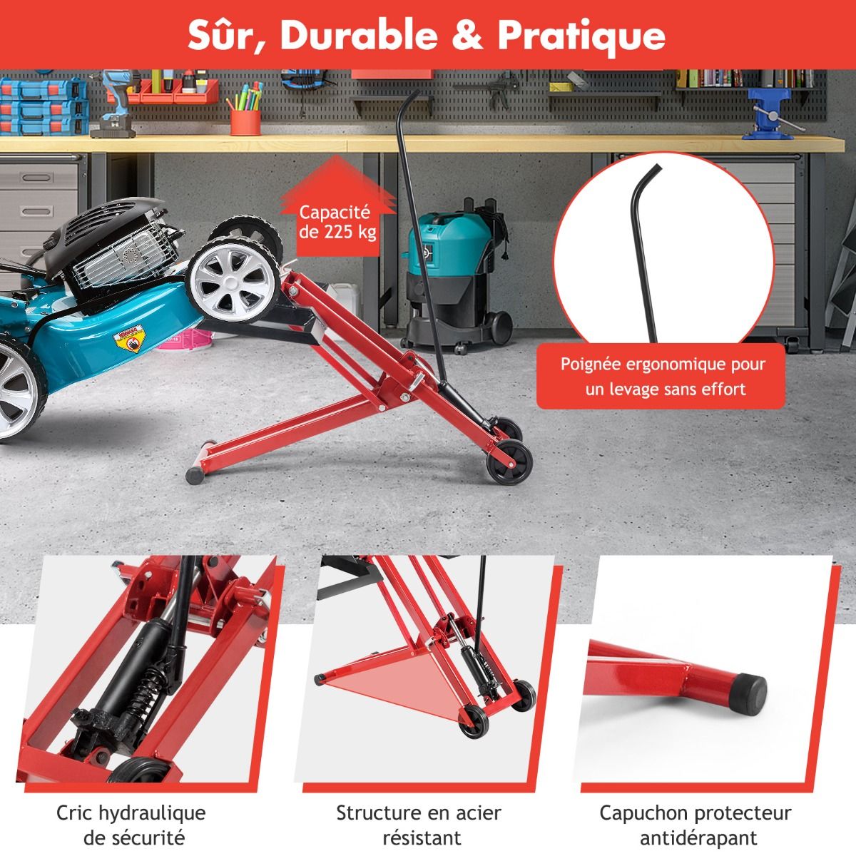 Lawn Mower Lift Jack for Tractors and Zero-Turn Riding Lawn Mowers 500 lbs Capacity -