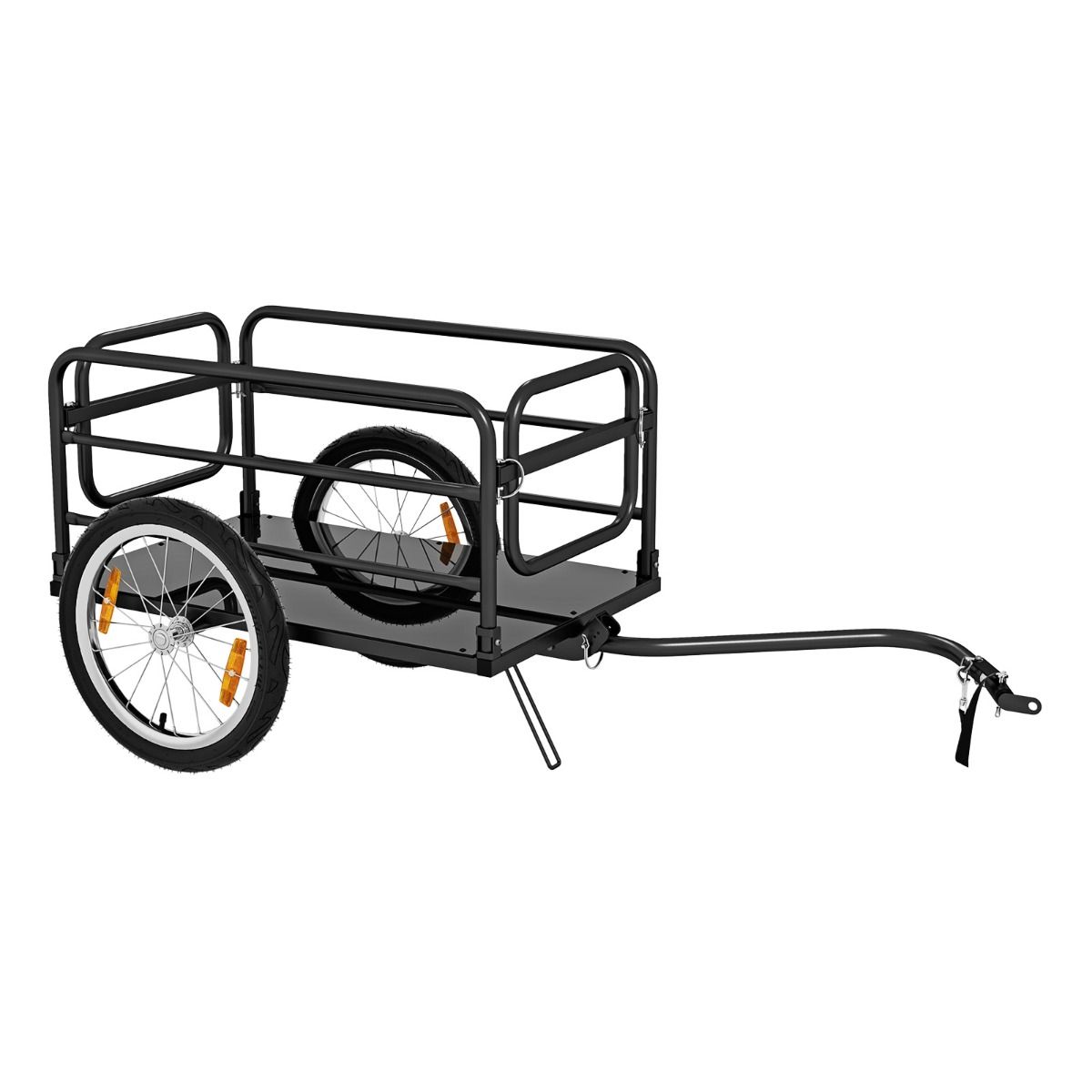 Bicycle Trailer with Foldable Frame Load 55 kg Bicycle Trolley with Oxford Cloth Cover 40 cm Air Wheels Blue Reflectors -