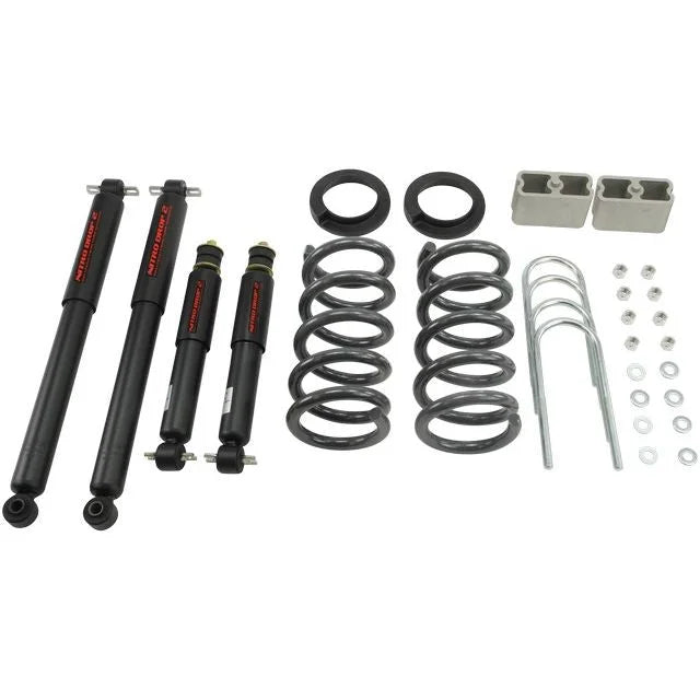 BELLTECH 630ND LOWERING KITS Front And Rear Complete Kit W/ Nitro Drop 2 Shocks 1982-2004 Chevrolet S10/S15 Pickup 4&6 cyl. (Std Cab) 83-97 Chevrolet Blazer/Jimmy 4&6 cyl. 2 in. or 3 in. F/3 in. R drop W/ Nitro Drop II Shocks