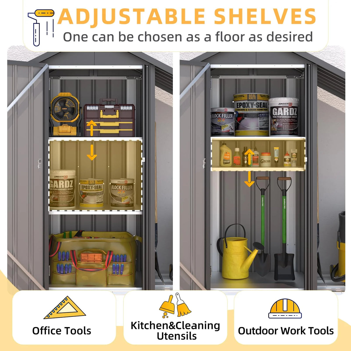 AECOJOY Outdoor Storage Cabinet Waterproof with Shelves and Lean to Open-Sided Firewood Racks - Product image 4