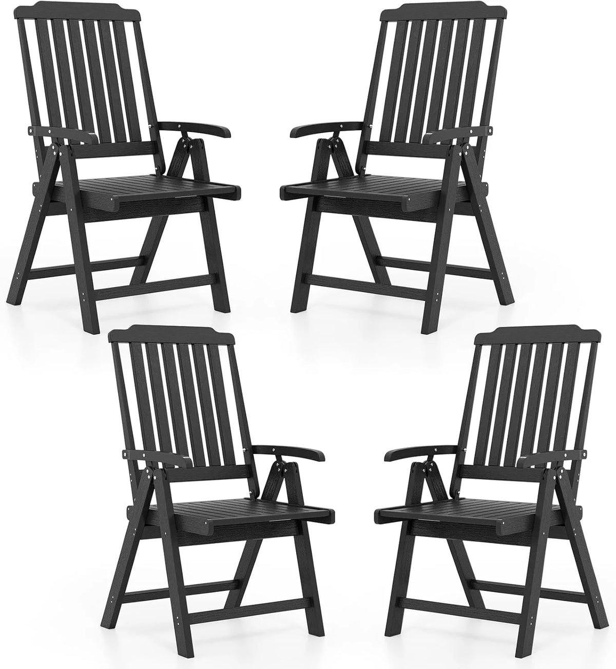 Tangkula Foldable Patio Chair All-Weather HDPE Outdoor Dining Chair with Armrest - Product image 18