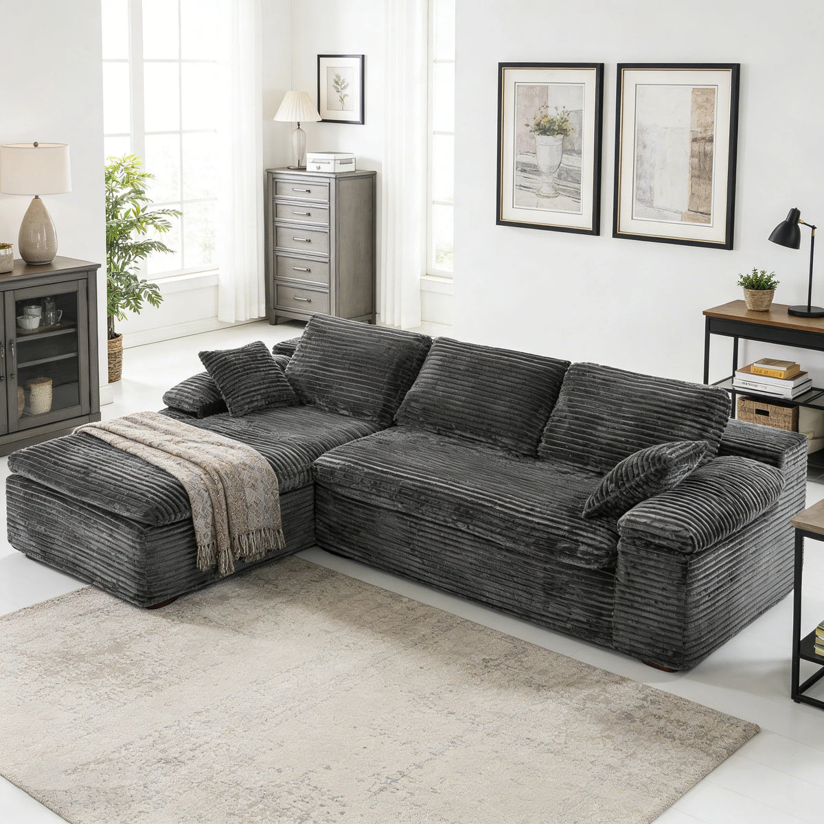 AECOJOY 110" L Shaped Modular Sectional Sofa for Living Room, Cloud Boneless Couch - Product image 11