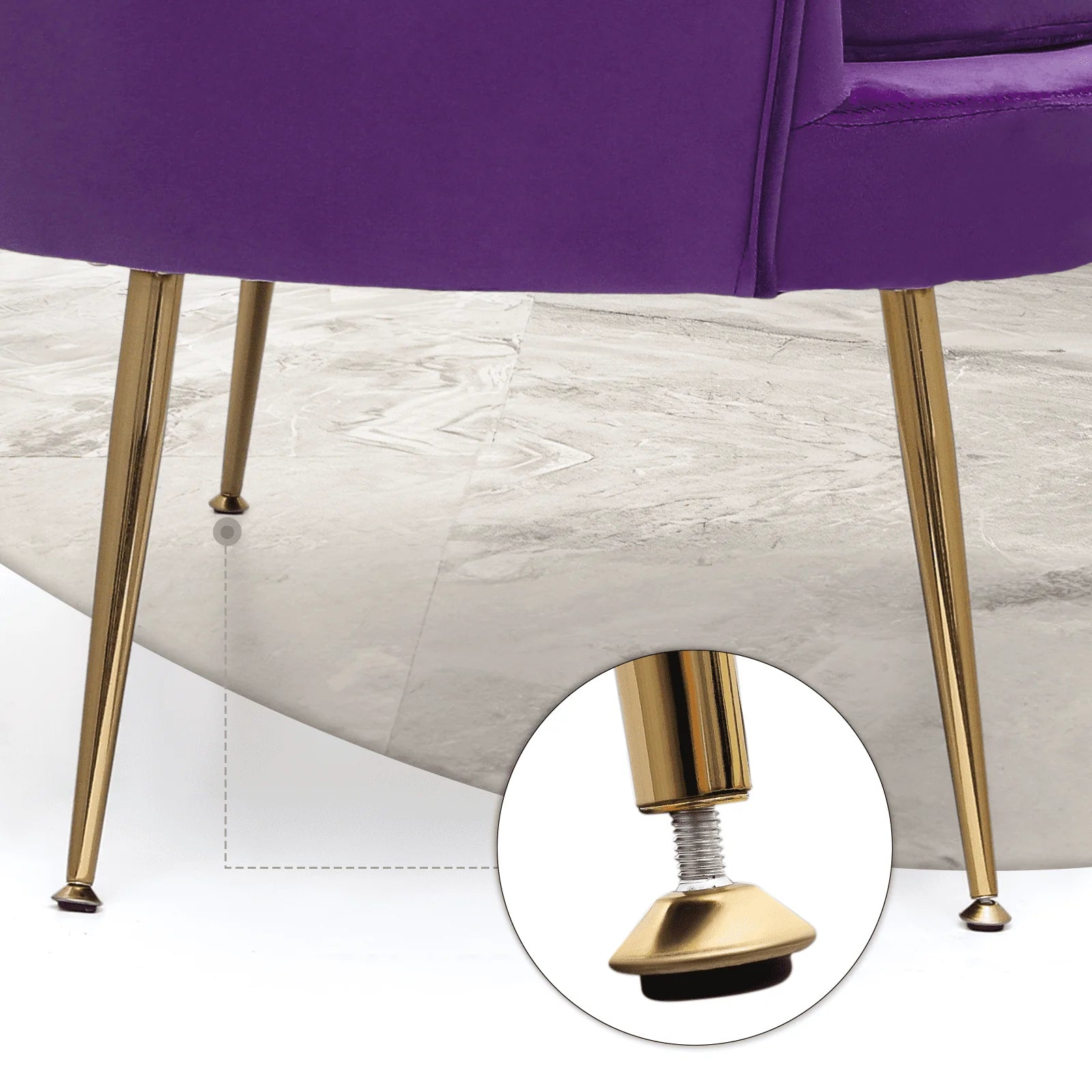 Monibloom Contemporary Velvet Loveseat Chair with Gold - Finished Metal Legs, 2 - Product image 12