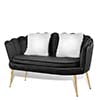 Monibloom Contemporary Velvet Loveseat Chair with Gold - Finished Metal Legs, 2 - Product image 2