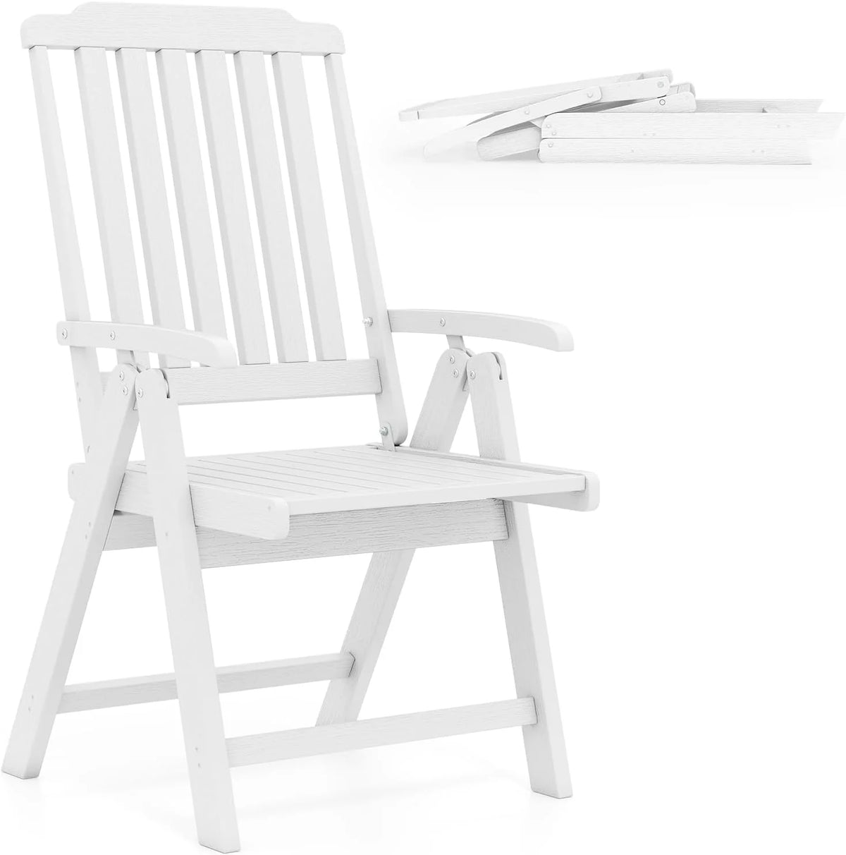Tangkula Foldable Patio Chair All-Weather HDPE Outdoor Dining Chair with Armrest - Product image 12